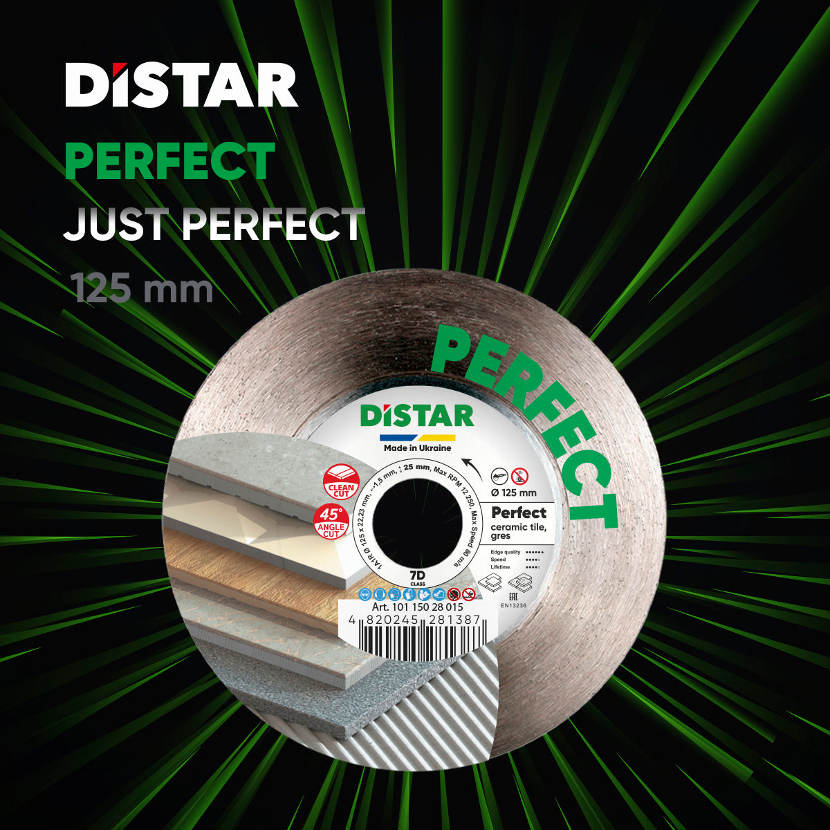DISTAR Perfect 4.5"-5" Dry Porcelain Diamond Blade detail view