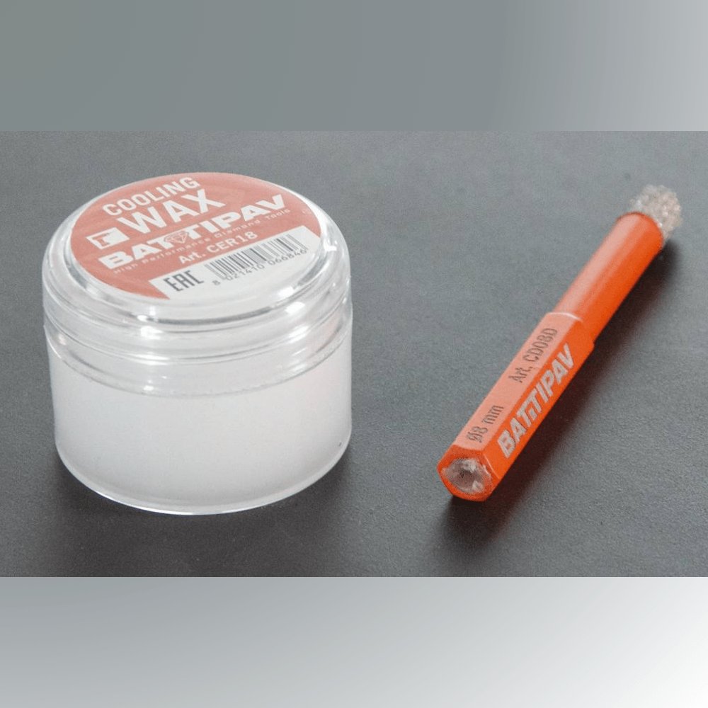 Battipav Wax for Diamond Drilling Efficiency Shown With A Small Diameter Bit