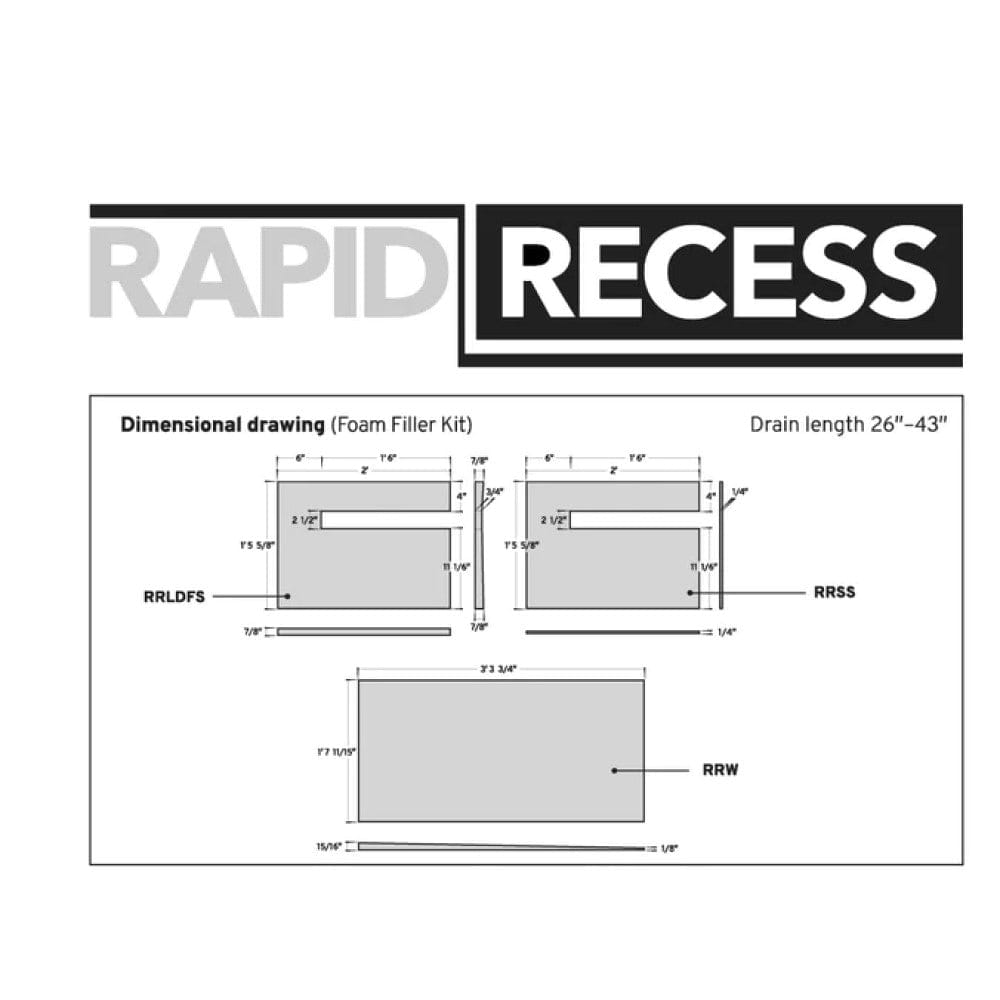 Diagram of the Rapid Recess Small Foam Filler Kit