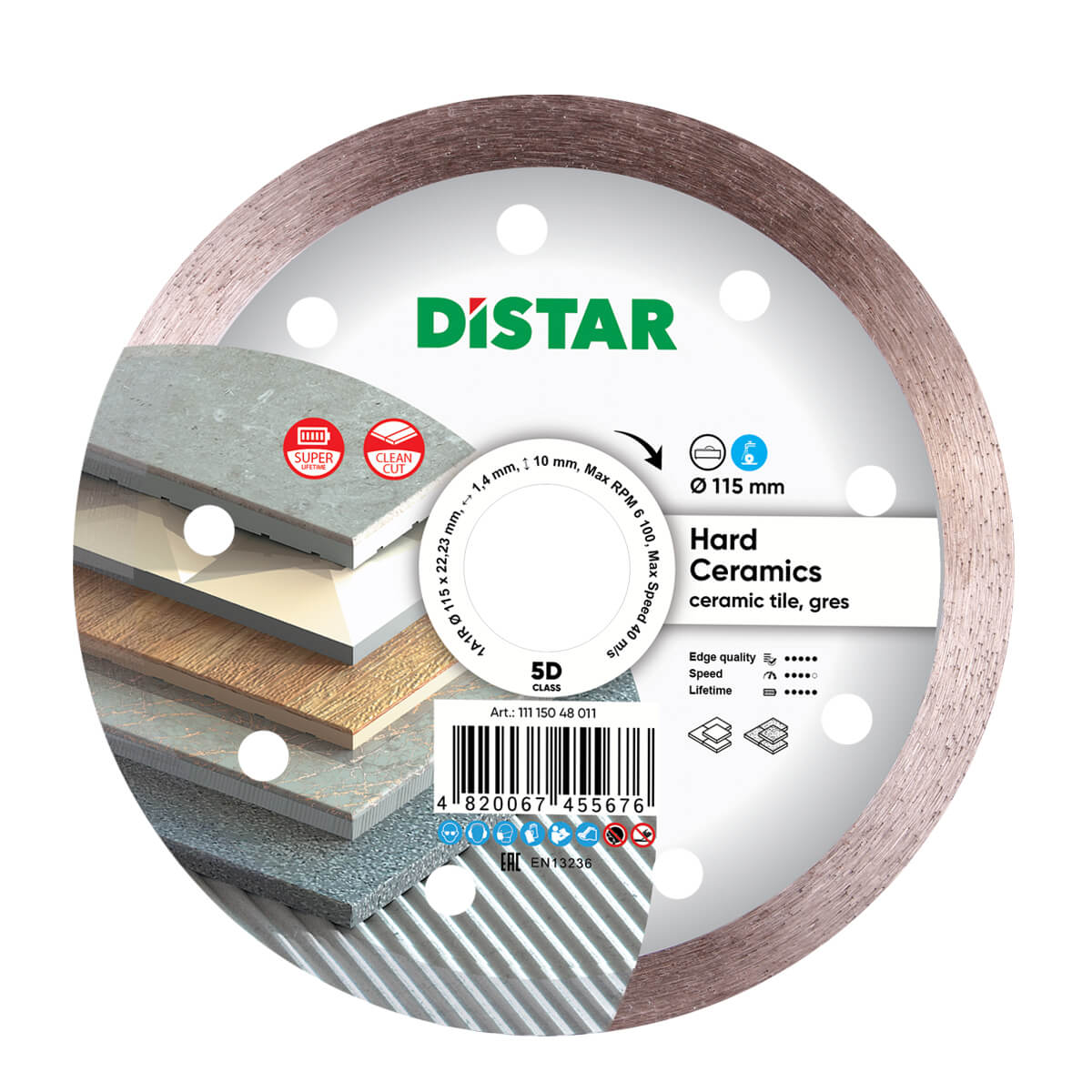 DISTAR Hard Ceramics 10" Wet Diamond Blade for Porcelain Tile