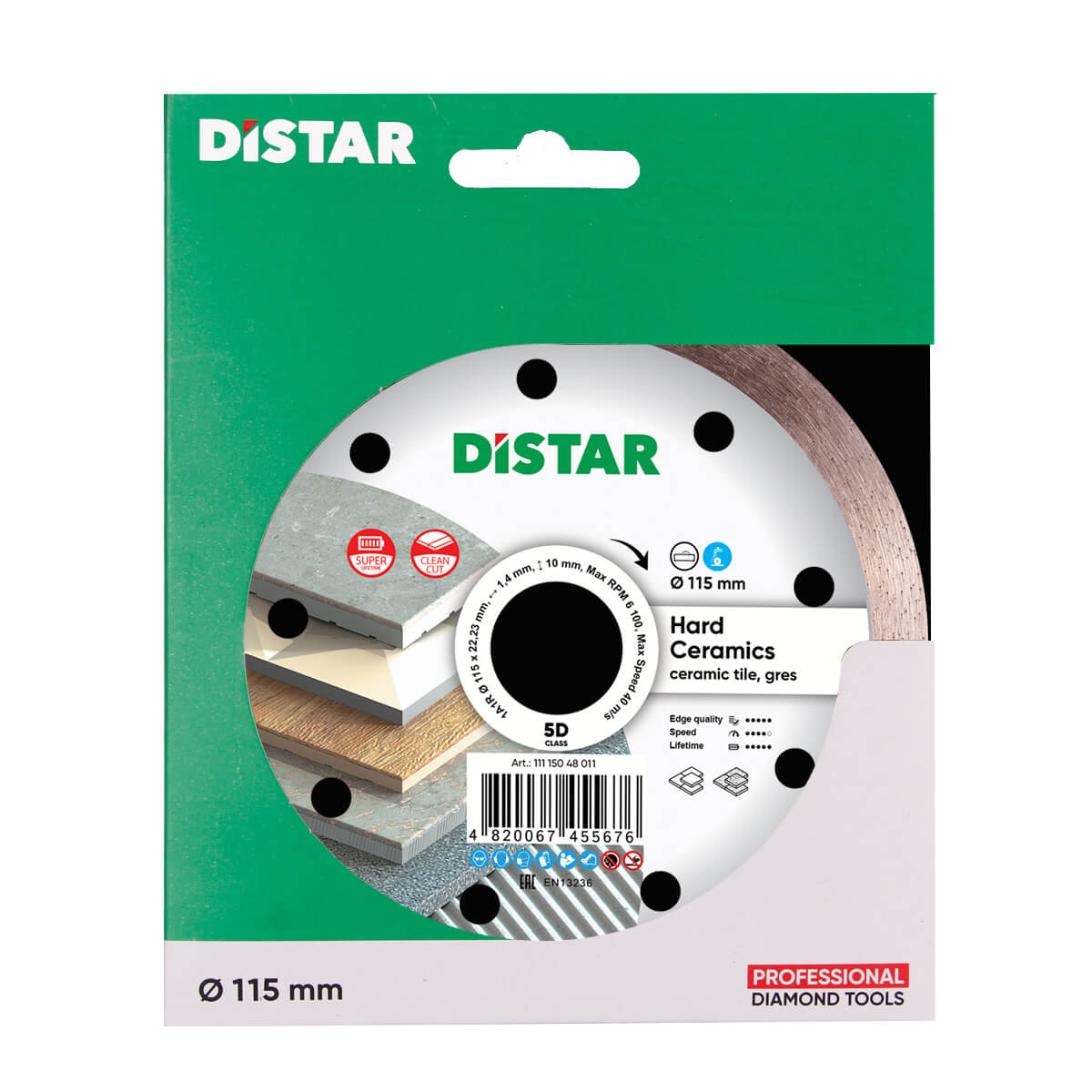 DISTAR Hard Ceramics 10" Wet Diamond Blade for Porcelain Tile detail view