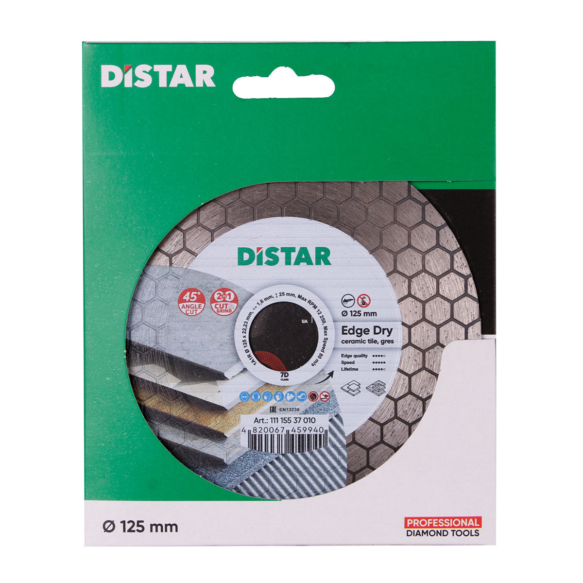 DISTAR Edge Dry 4.5"-5" 45° Miter & Grinding Blade close-up
