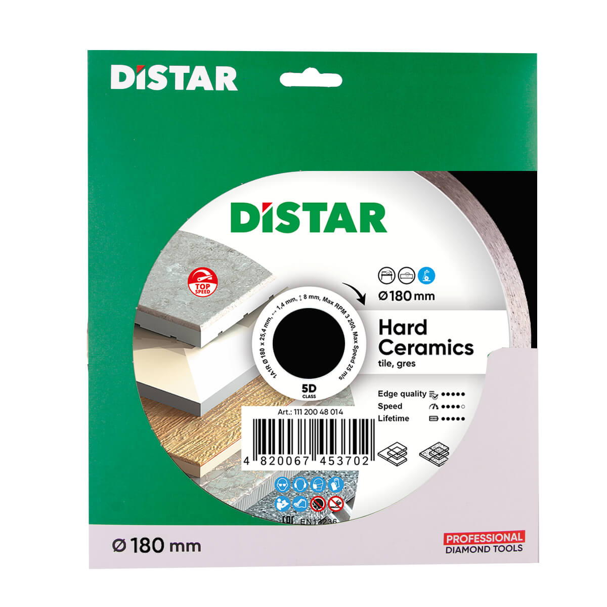 DISTAR Hard Ceramics 10" Wet Diamond Blade for Porcelain Tile detail view