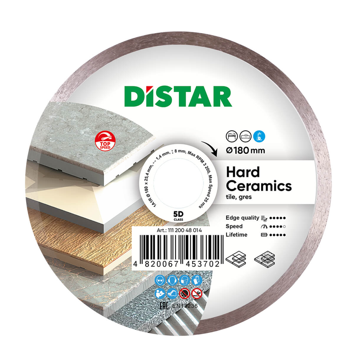 DISTAR Hard Ceramics 10" Wet Diamond Blade for Porcelain Tile
