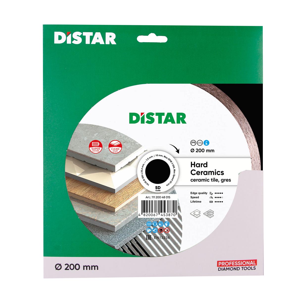 DISTAR Hard Ceramics 10" Wet Diamond Blade for Porcelain Tile application view