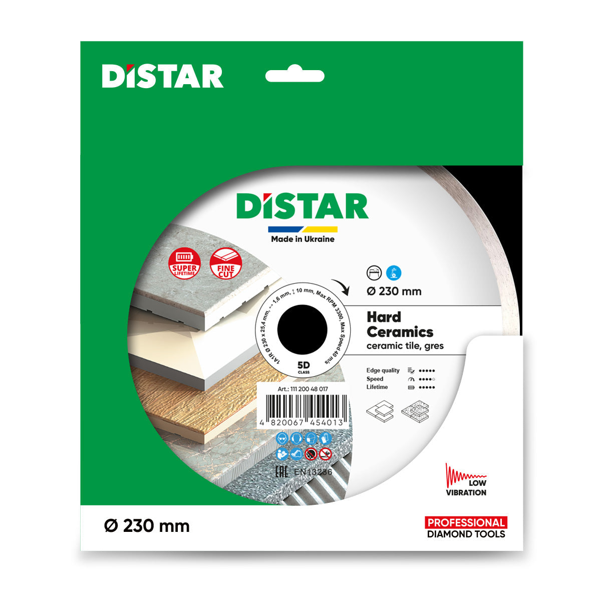 DISTAR Hard Ceramics 10" Wet Diamond Blade for Porcelain Tile