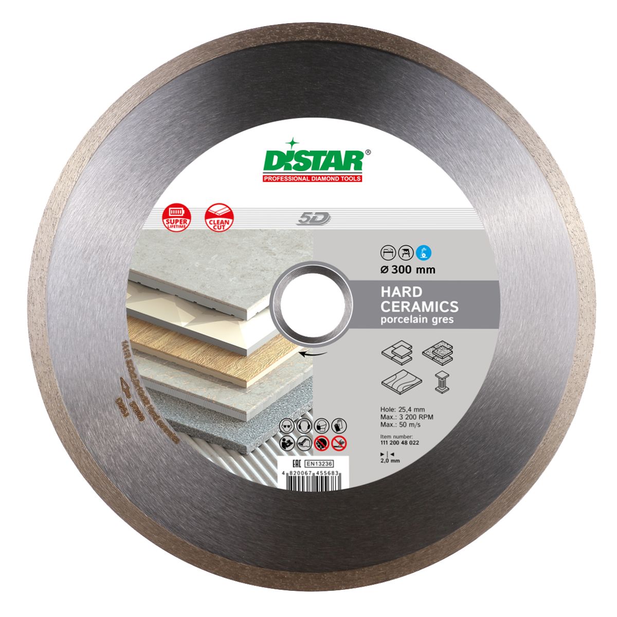 DISTAR Hard Ceramics 10" Wet Diamond Blade for Porcelain Tile application view