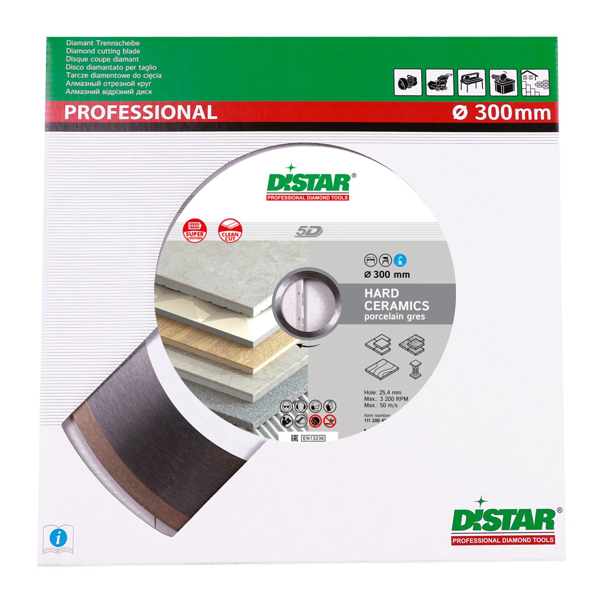 DISTAR Hard Ceramics 10" Wet Diamond Blade for Porcelain Tile