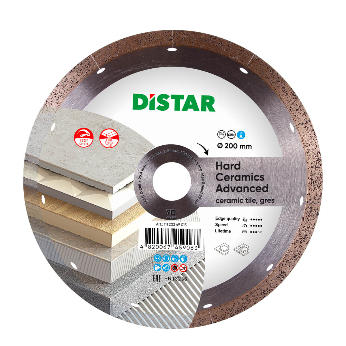DISTAR Hard Ceramics Advanced 10" Porcelain Slab Diamond Blade