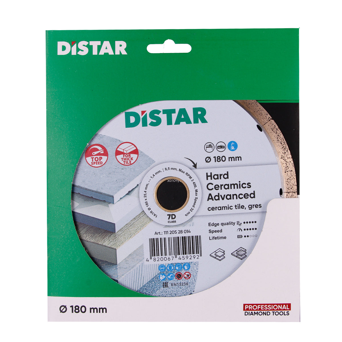 DISTAR Hard Ceramics Advanced 10" Porcelain Slab Diamond Blade dealer-ready product image