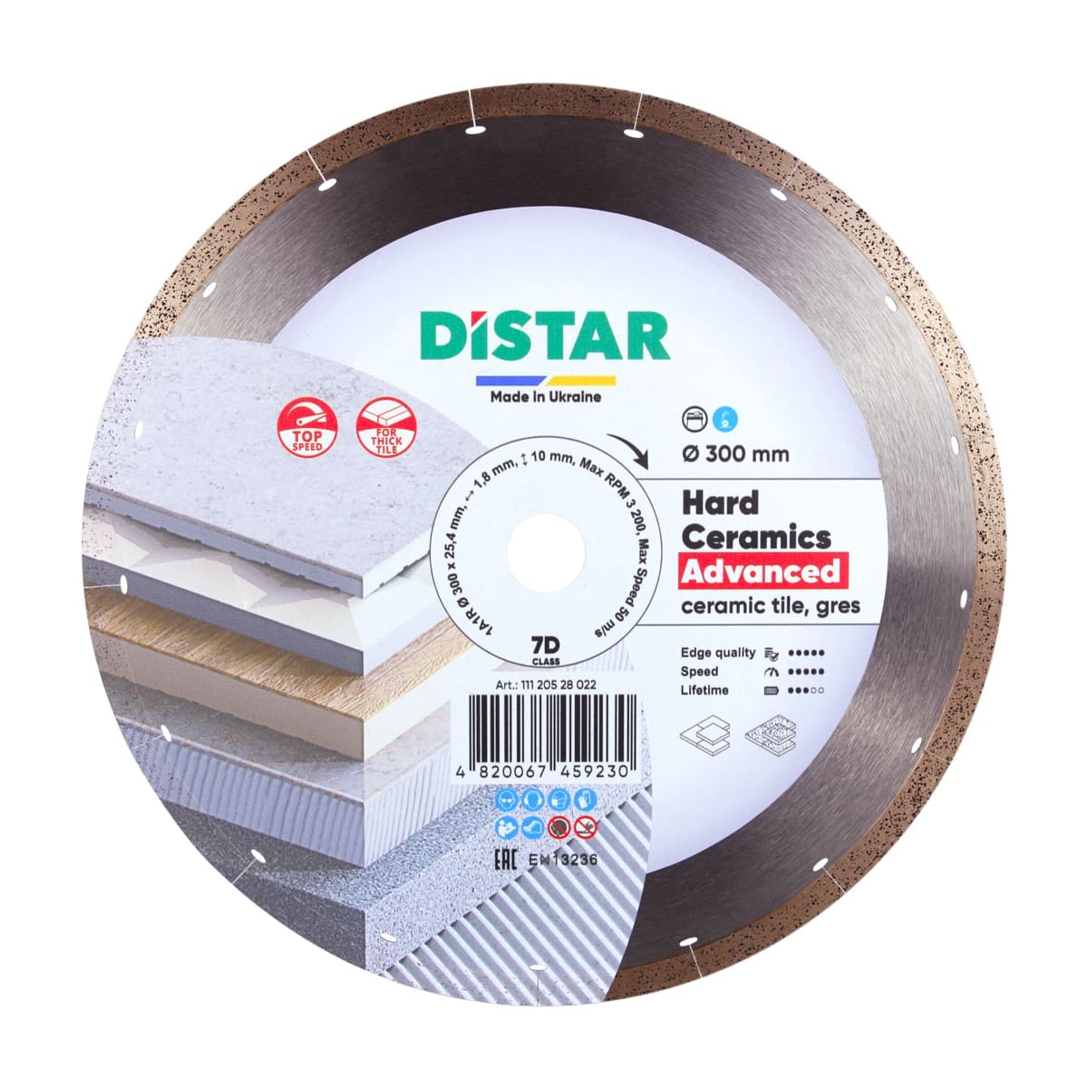 DISTAR Hard Ceramics Advanced 10" Porcelain Slab Diamond Blade detail view