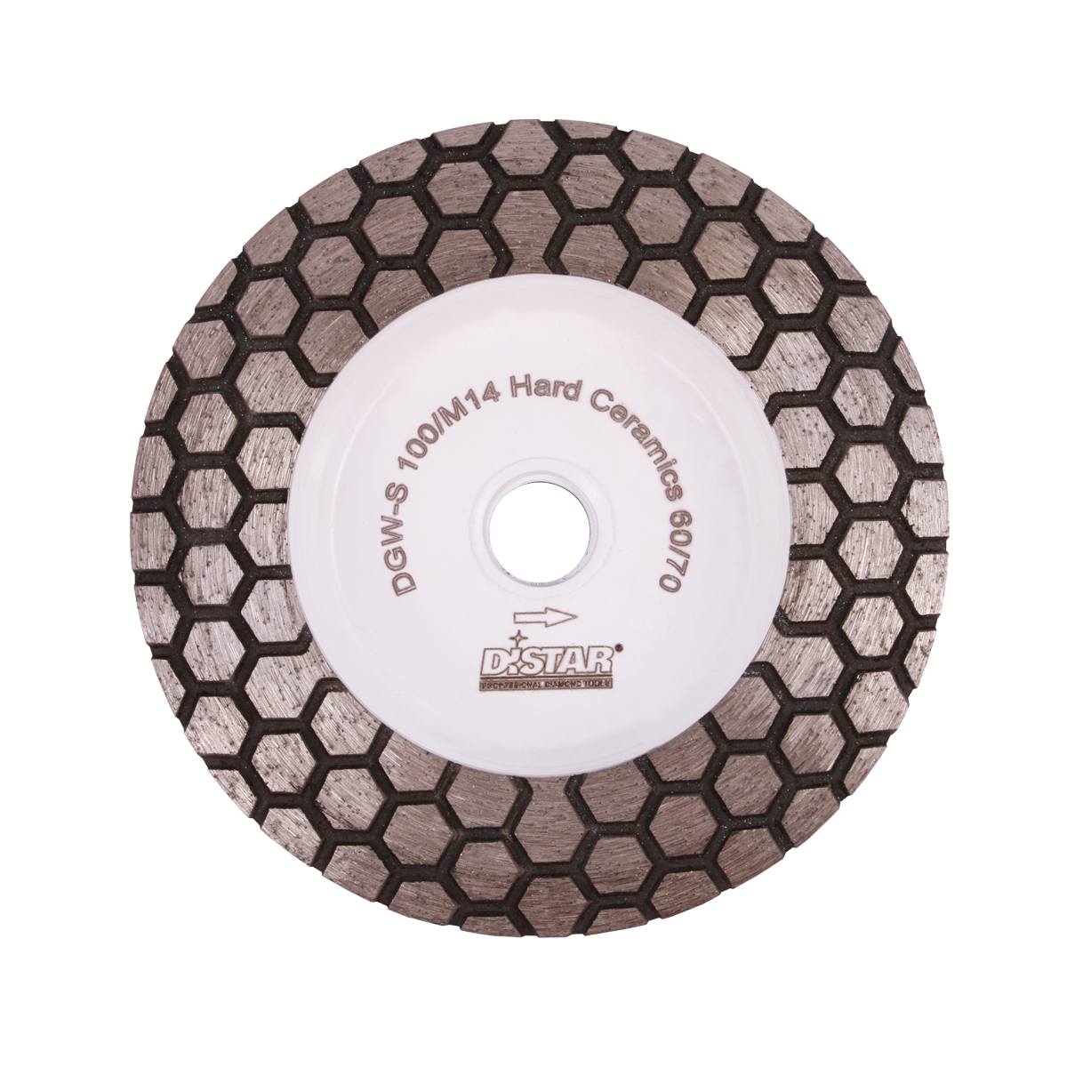 DISTAR Hard Ceramics 4" Diamond Grinding Cup - 60/70 Grit application view