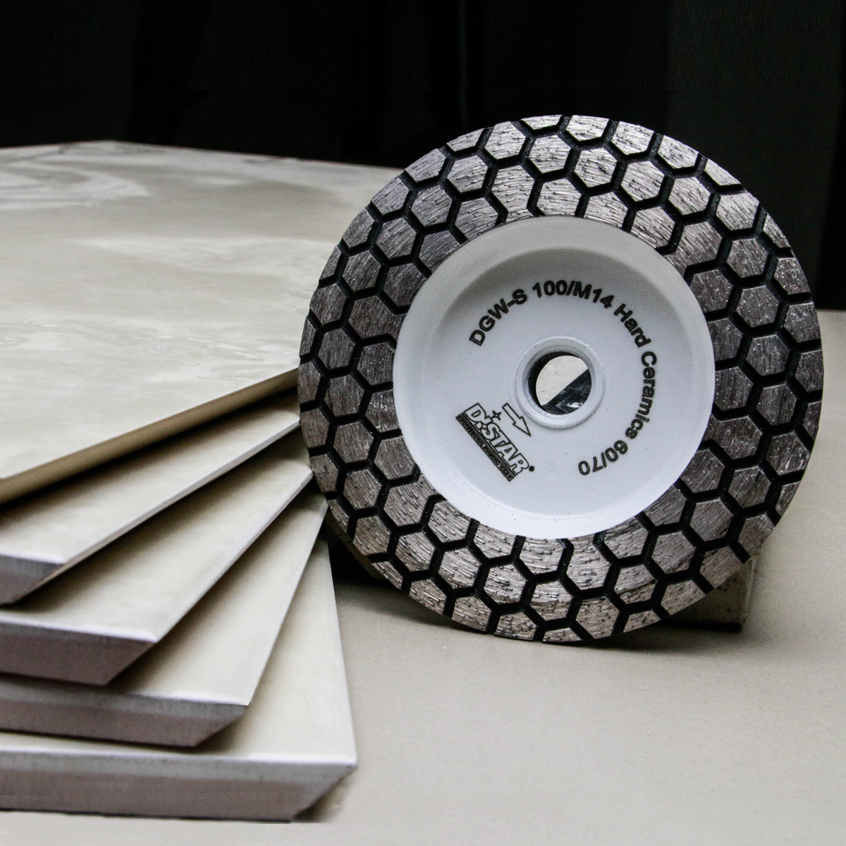 DISTAR Hard Ceramics 4" Diamond Grinding Cup - 60/70 Grit for professional tile installation