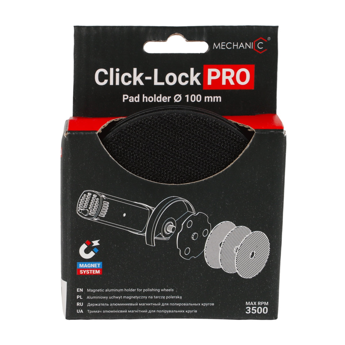 Mechanic Click-Lock PRO 4" Magnetic Polishing Pad Holder for professional tile installation