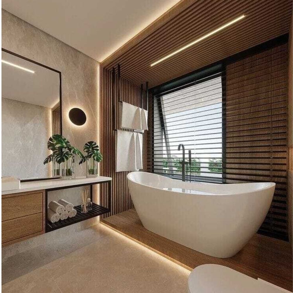 Illuminiche 3000K light channel in a modern bathroom