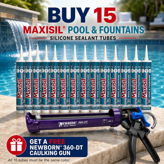 Maxisil Pool & Fountain Sealants Case Free Caulk Gun