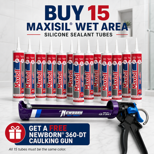 Maxisil Wet Area Sealants Case of 15 - Free Caulk Gun