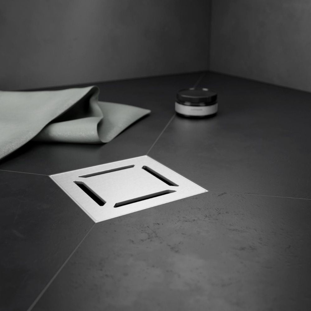 Gruen Nova brushed point drain