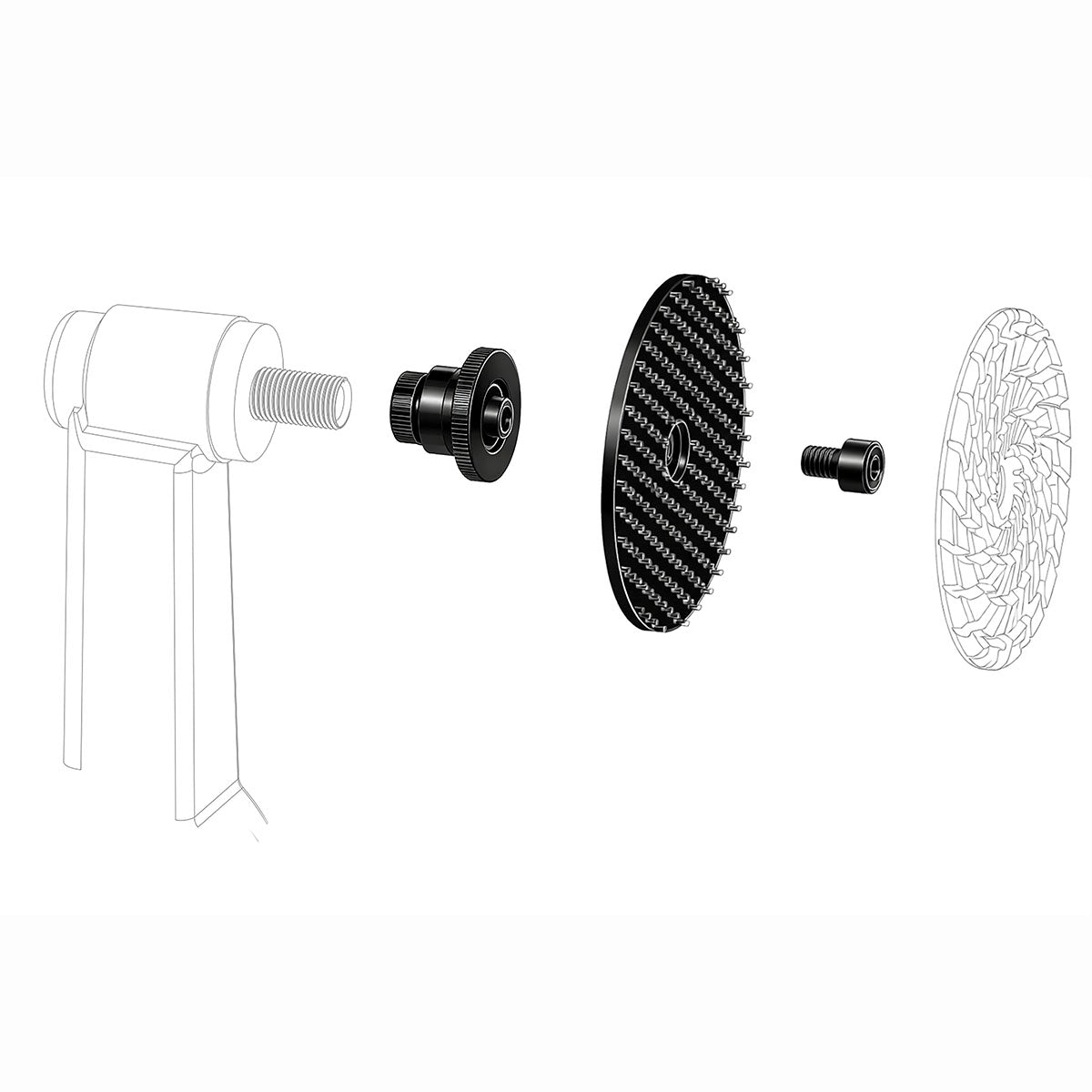 DISTAR 2" Hook & Loop Polishing Backer for Proxxon LWB/A for professional tile installation