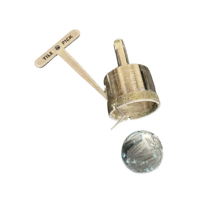 Tile Pick being used to eject a tile core from a diamond bit 