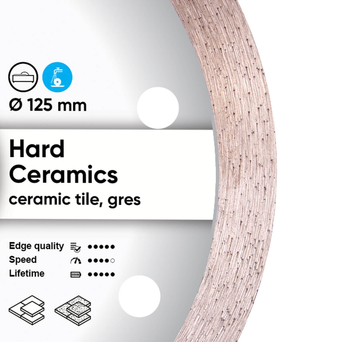 DISTAR Hard Ceramics 10" Wet Diamond Blade for Porcelain Tile dealer-ready product image