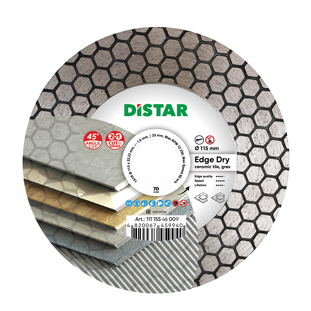 DISTAR Edge Dry 4.5"-5" 45° Miter & Grinding Blade