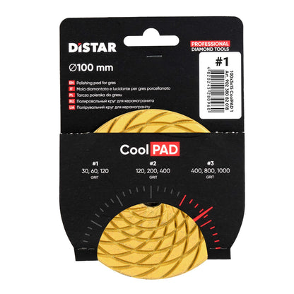 DISTAR CoolPAD 4" Dry Diamond Polishing Pads for Porcelain for professional tile installation