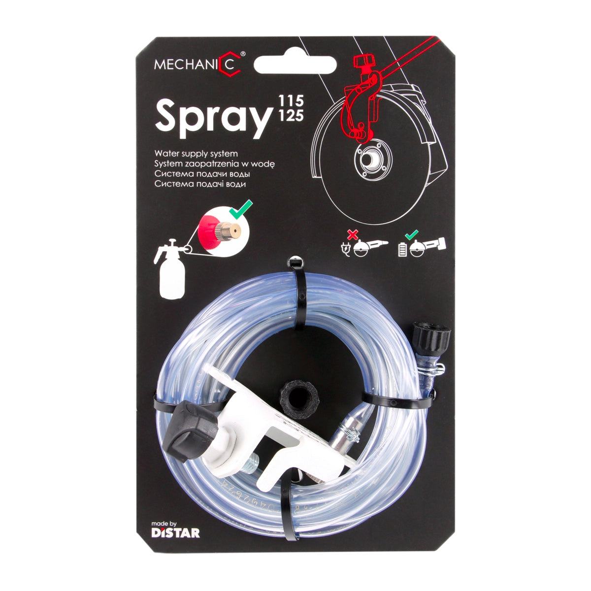 Mechanic Spray Water Feed System for 4.5"-5" Angle Grinders close-up
