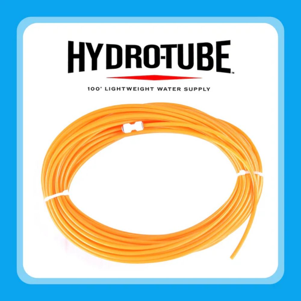 Hydro-Tube 100 foot water extension hose coiled for use with Hydro-Tail