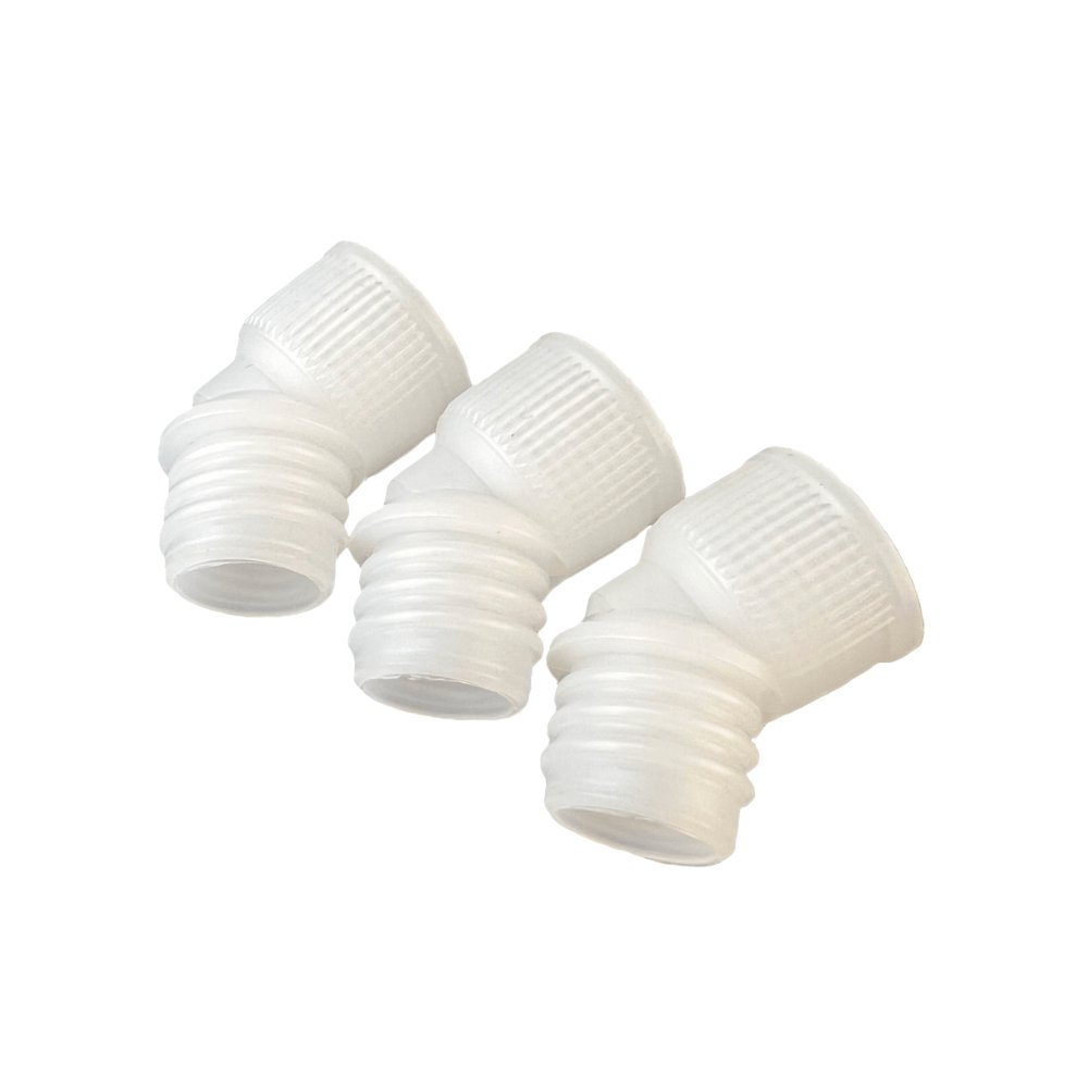 Maxisil Nozzles close-up with 45-degree adaptors.