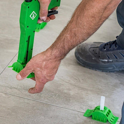 MLT ergonomic tool used on floor tile leveling application