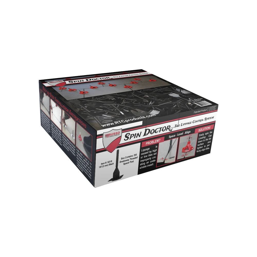 RTC Products Spin Doctor Leveling System 1/8 inch black post 250 piece box
