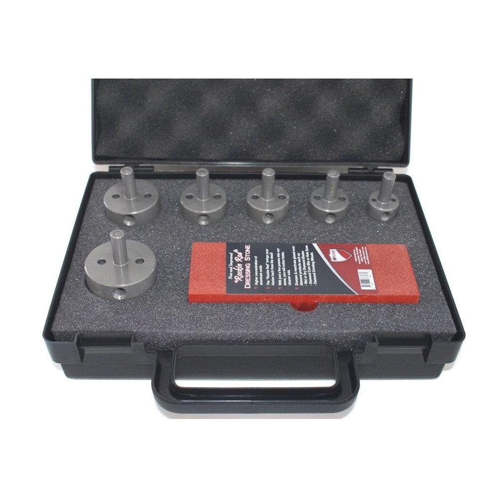 RTC Products Diamond Turbo Hole Saw Kit in a carrying case with dressing stone included