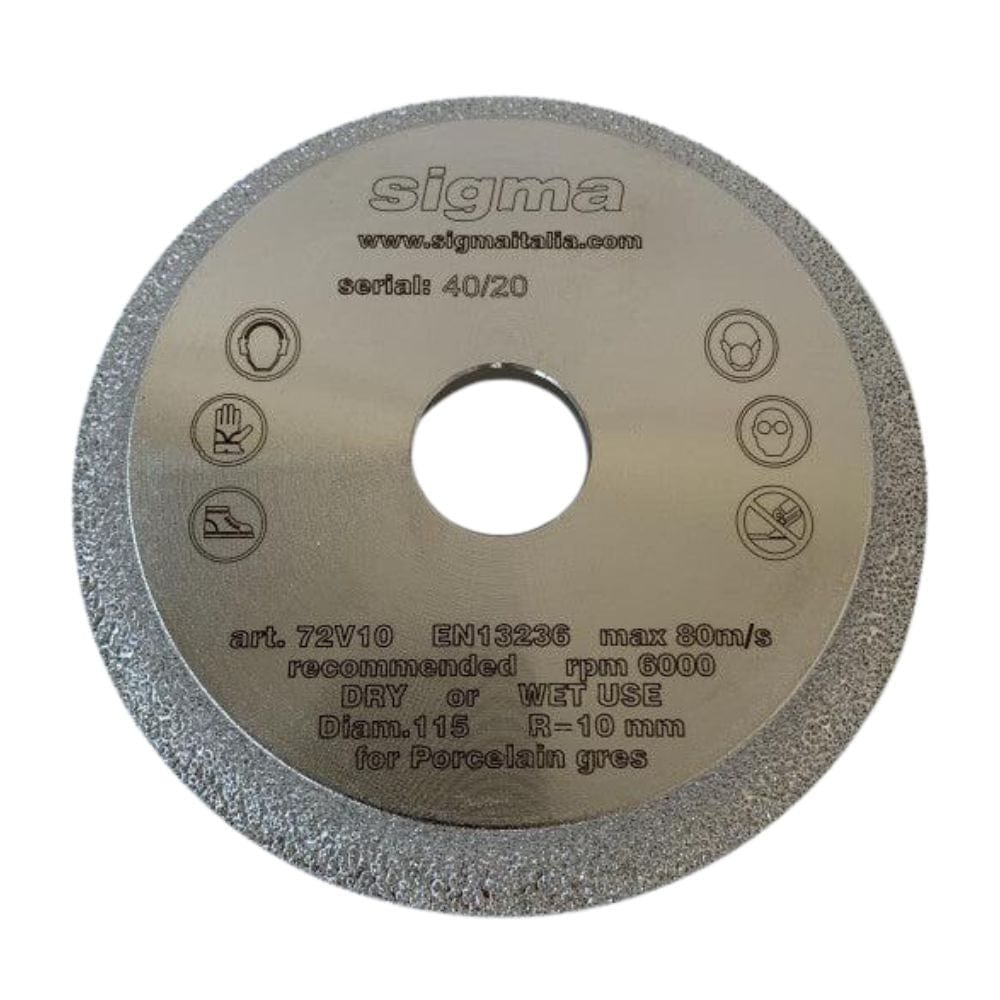 Sigma bullnose grinding wheel